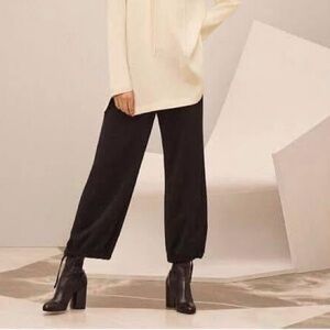 BABATON Black Wide-Leg Drawstring Pants